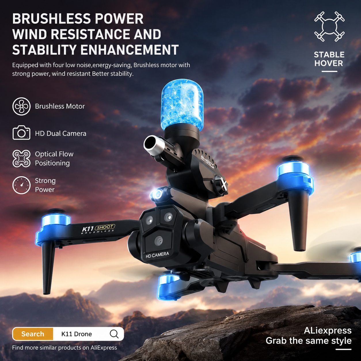 Drone Multispectral - K11MAX Drone with Water Bombs 8k