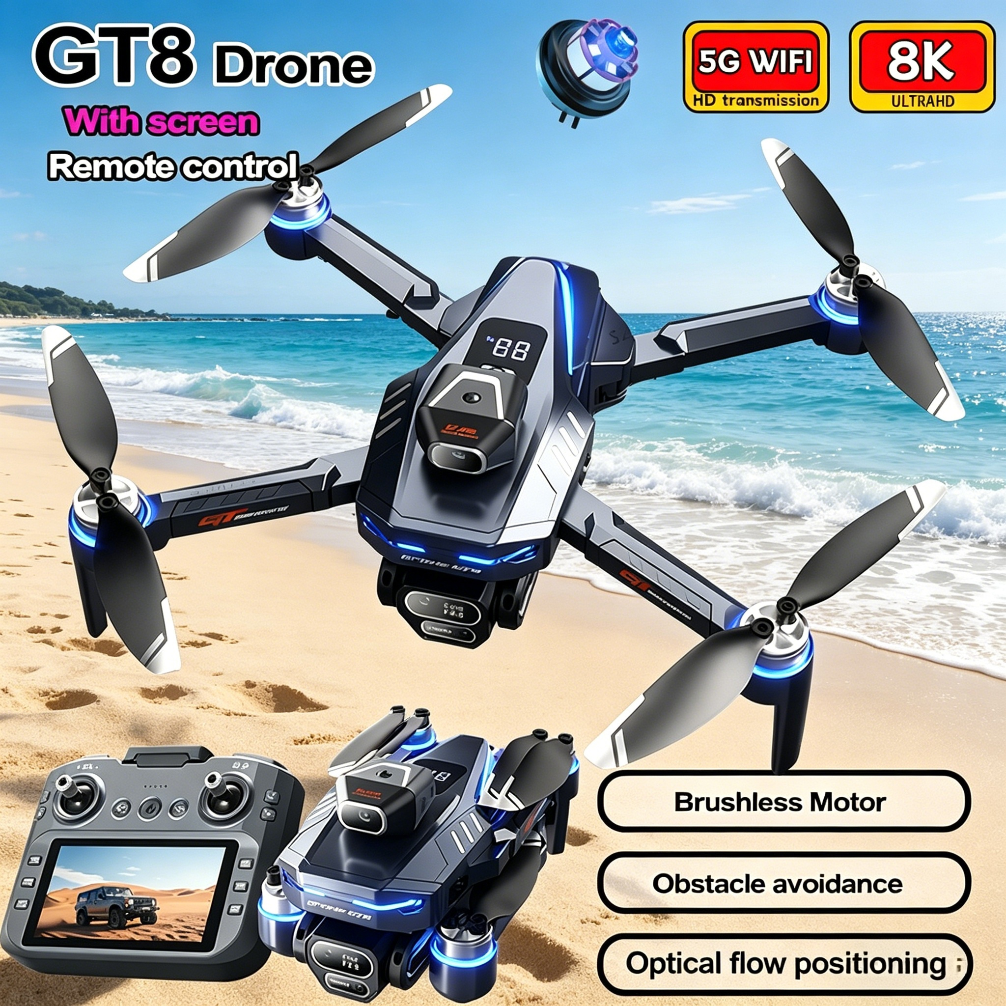 New Drone GT8 8K Professional  - Drone Multispectral incelemesi ve fiyatı